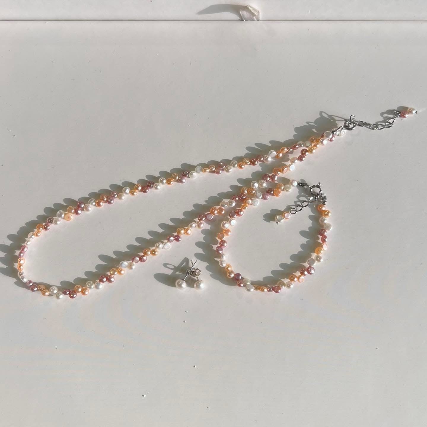 Baroque mini candy-colored sole-strung bracelet