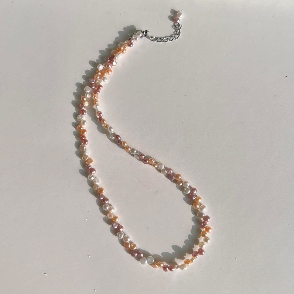 Baroque mini candy-colored sole-strung necklace