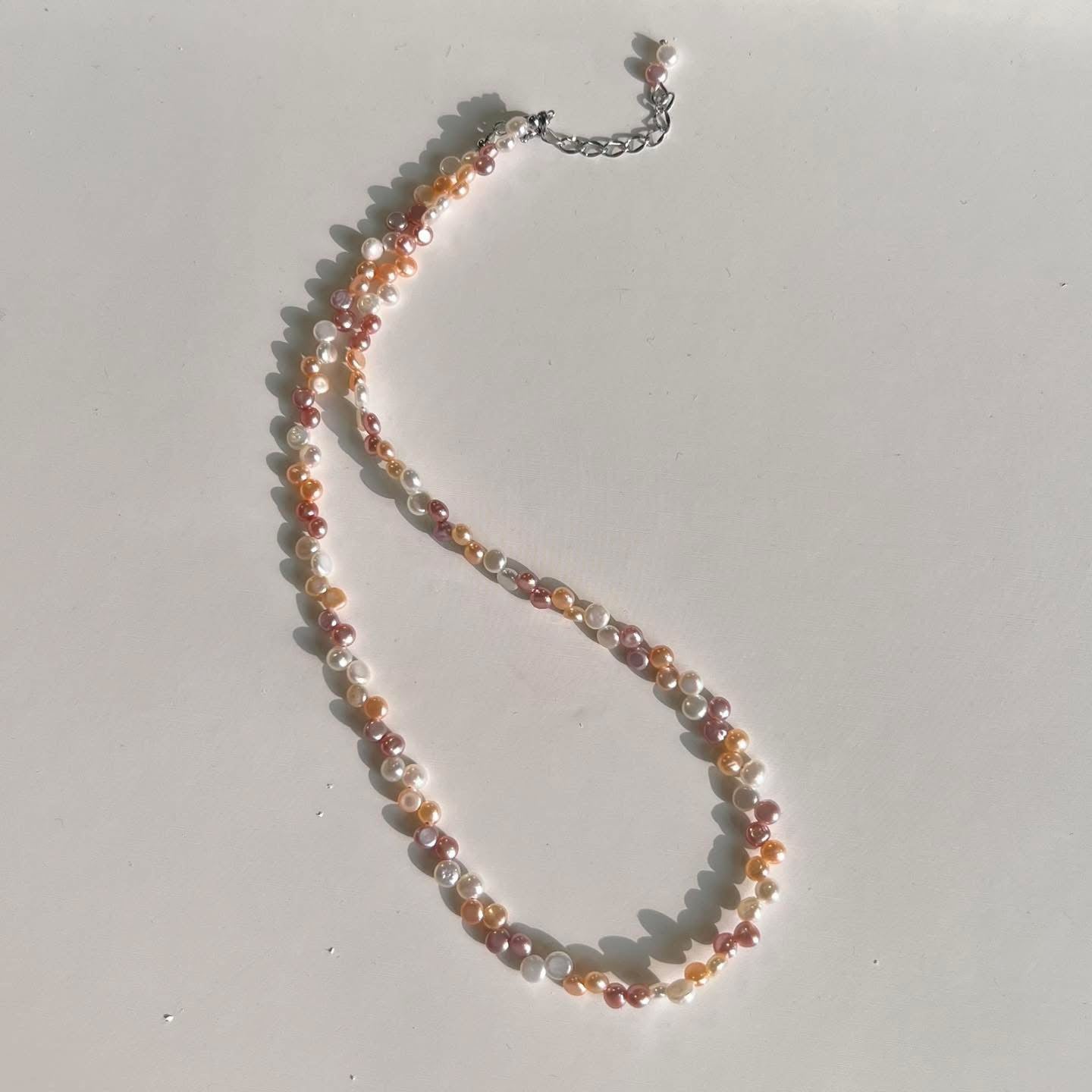 Baroque mini candy-colored sole-strung necklace