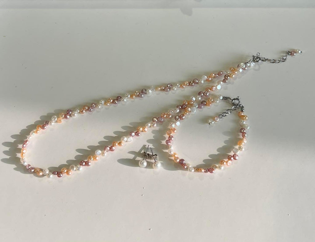 Baroque mini candy-colored sole-strung necklace