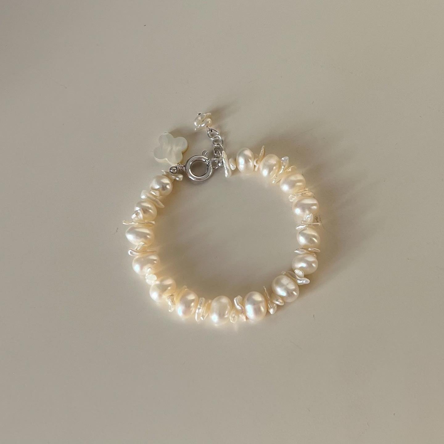 Baroque mix keshi pearl bracelet 9mm